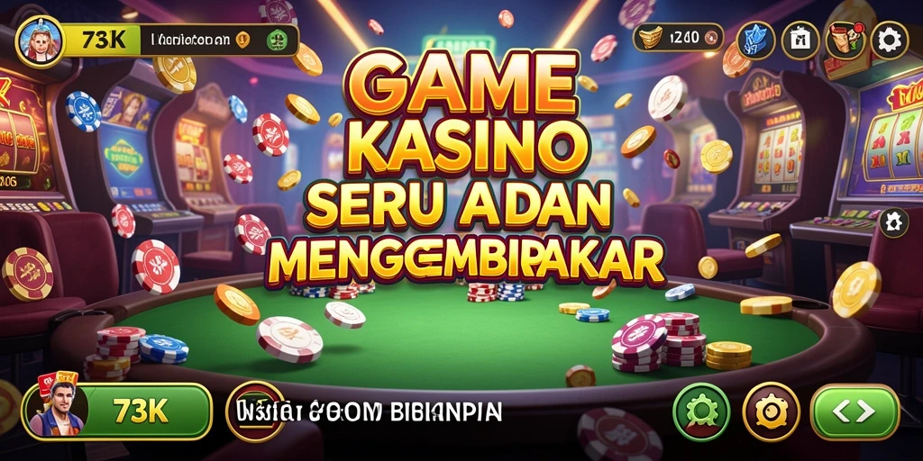 Tampilan gameplay <strong>73K</strong> menampilkan suasana Kasino yang mengasyikkan.