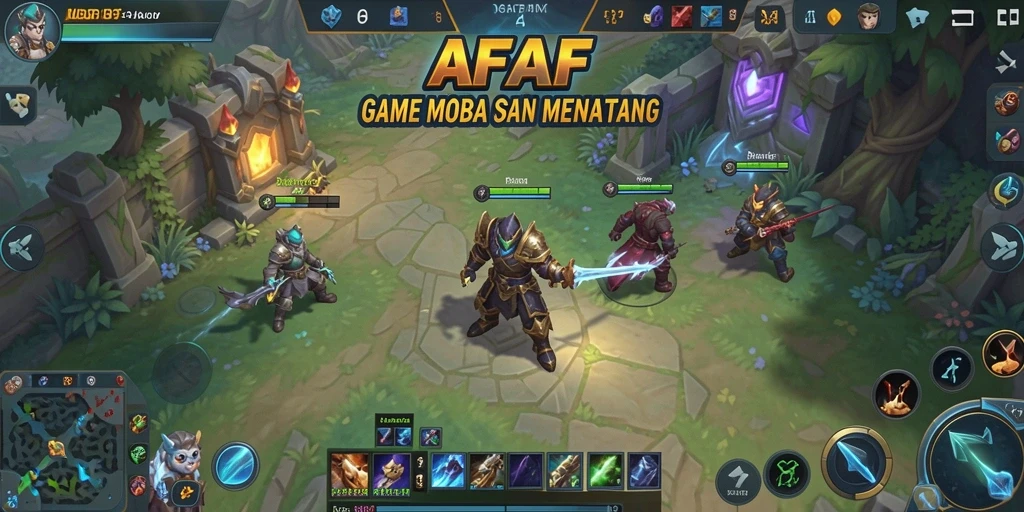 Screenshot AFAF menampilkan pertarungan seru dalam permainan MOBA.