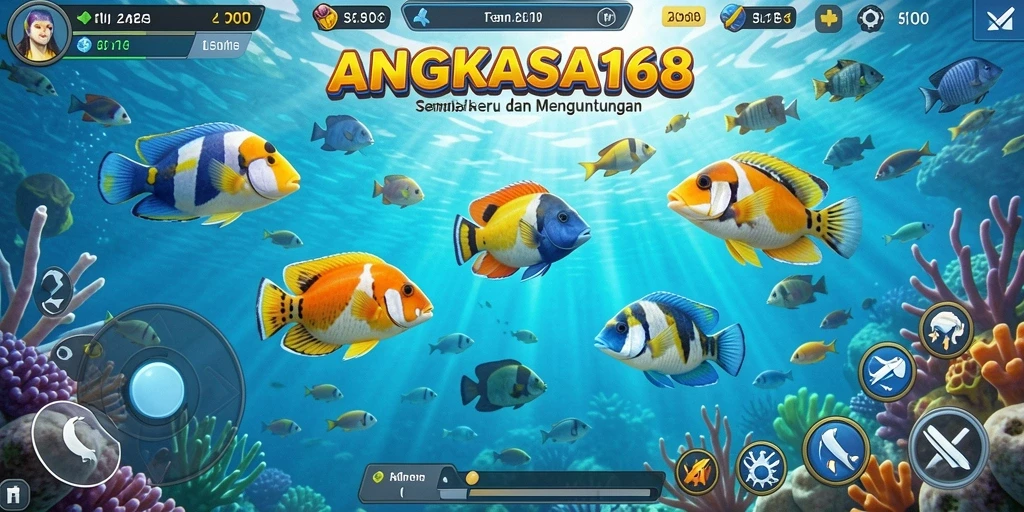 Tangkapan layar ANGKASA168 menampilkan aksi menembak ikan yang seru.