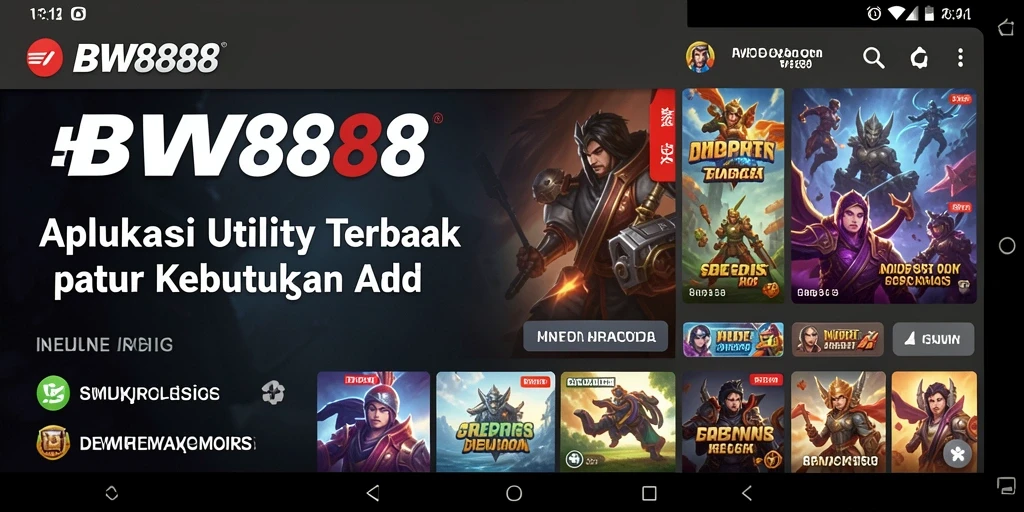 Tampilan utama BW888 dengan fitur optimisasi sistem.