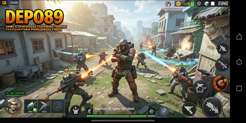 Screenshot gameplay DEPO89 yang menunjukkan pertempuran strategi yang mendebarkan.