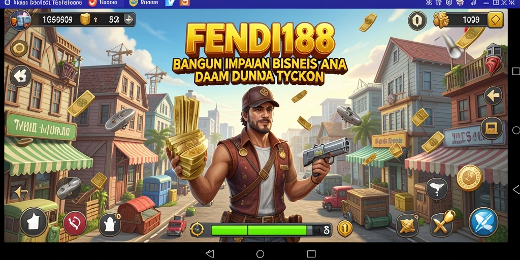 Screenshot gameplay FENDI188 menunjukkan pengelolaan bisnis yang menyenangkan.