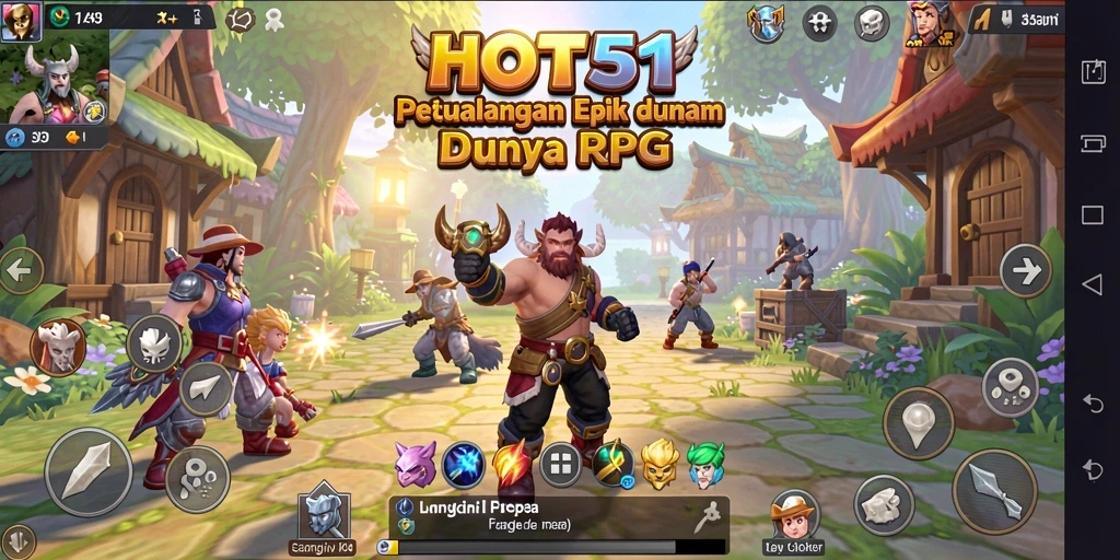 Screenshot HOT51 menunjukkan pertarungan epik di dunia RPG yang menakjubkan.