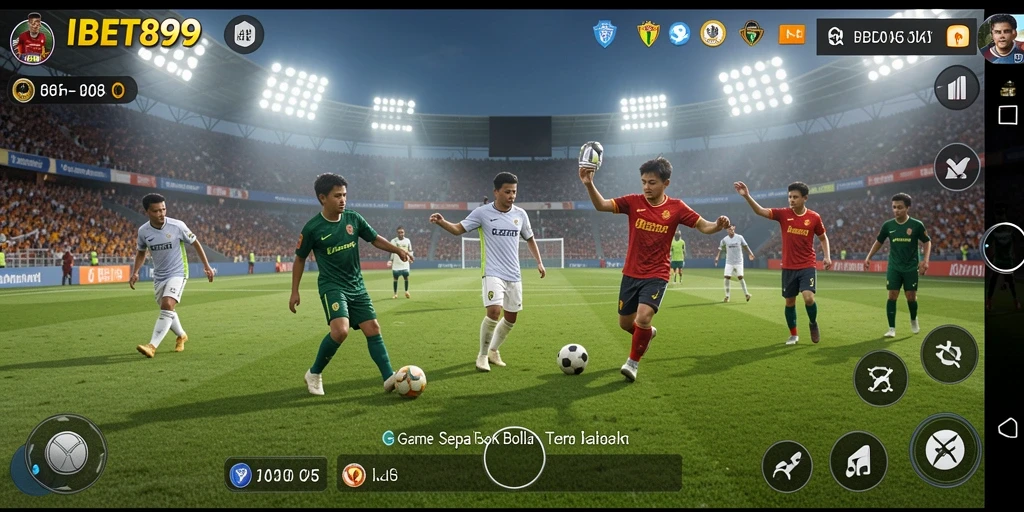 Tampilan gameplay IBET899 dengan aksi sepak bola yang mendebarkan.