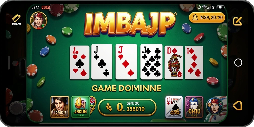 Tampilan gameplay Domino yang penuh warna dan menarik.