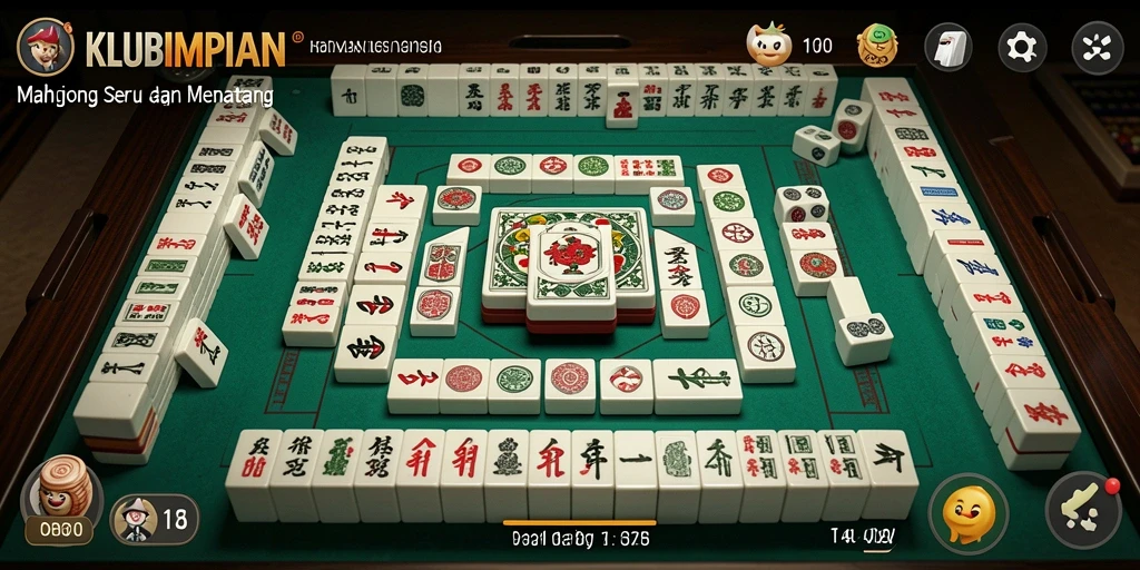 Tampilan gameplay Mahjong yang menarik di KLUBIMPIAN.