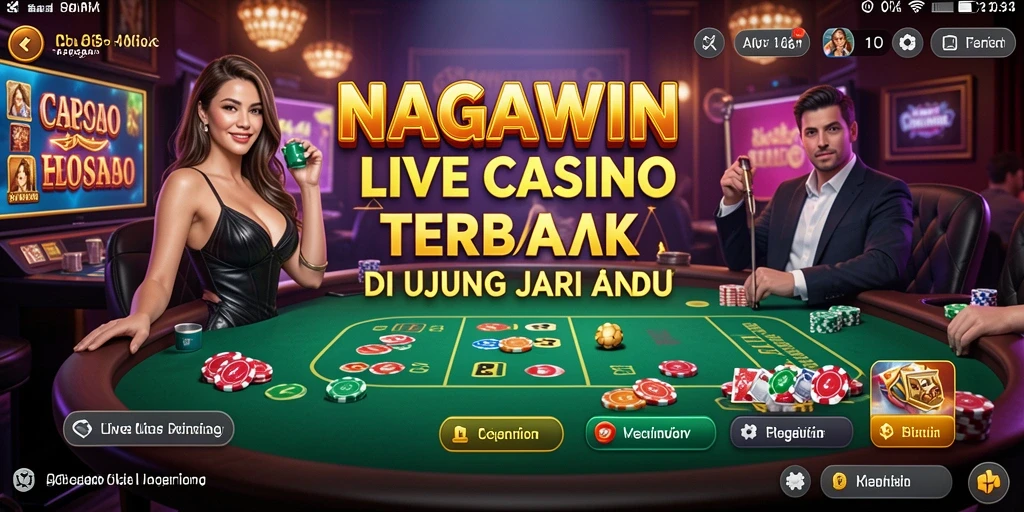 Tampilan gameplay Live Casino yang menakjubkan dan interaktif di NAGAWIN.