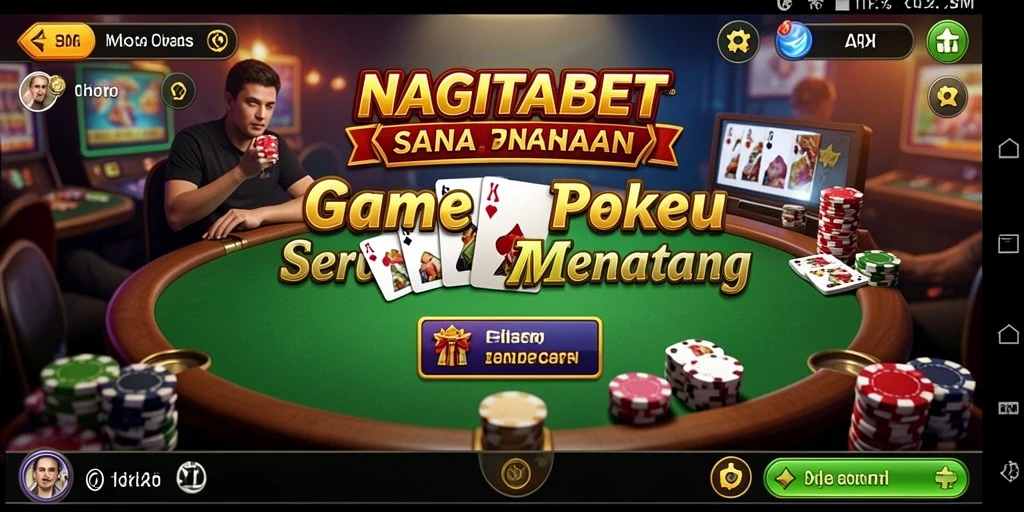 Tampilan gameplay intensif dari aplikasi poker NAGITABET.