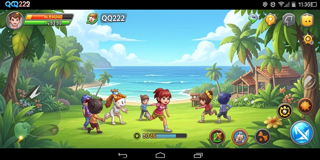 Tampilan gameplay QQ222 yang santai dan menyenangkan.